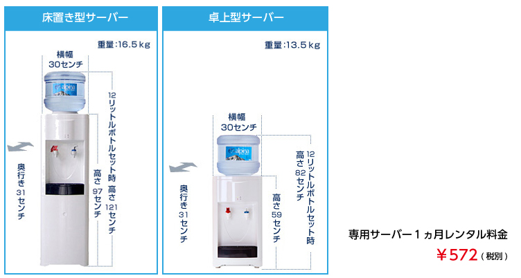 専用サーバーは床置き型と卓上型からお選び頂けます